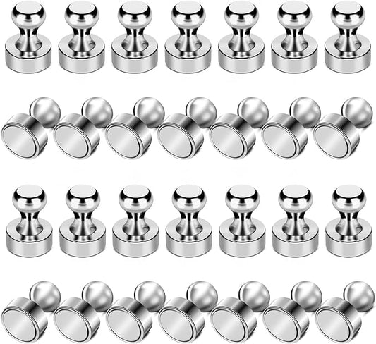 LOVIMAG Refrigerator Magnets, 28Pcs Strong Fridge Magnets for Refrigerator, Small Neodymium Magnet for Whiteboard, Metal Push Pin Magnet for Kitchen, Office, School, Locker, Map Decorative