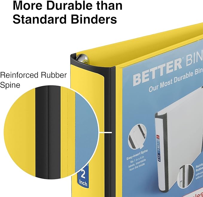 Staples Better Binder, 2-Inch, Yellow