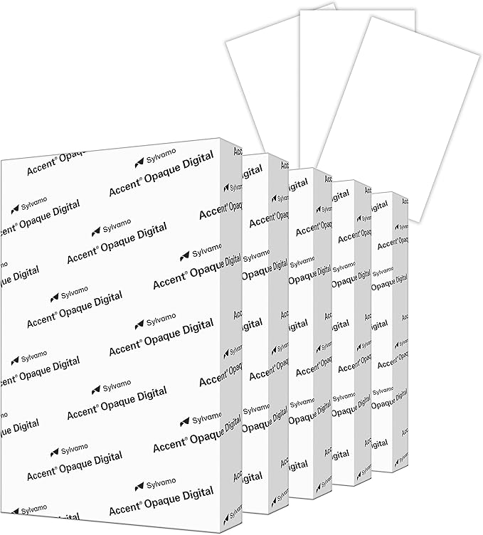 Accent Opaque White Printer Paper, 11” x 17” 24lb Bond/60lb Text Copy Paper – 2,500 Sheets (5 Reams) – Premium Computer Paper with Textured Vellum Finish – 97 Bright, 89gsm – 109488C
