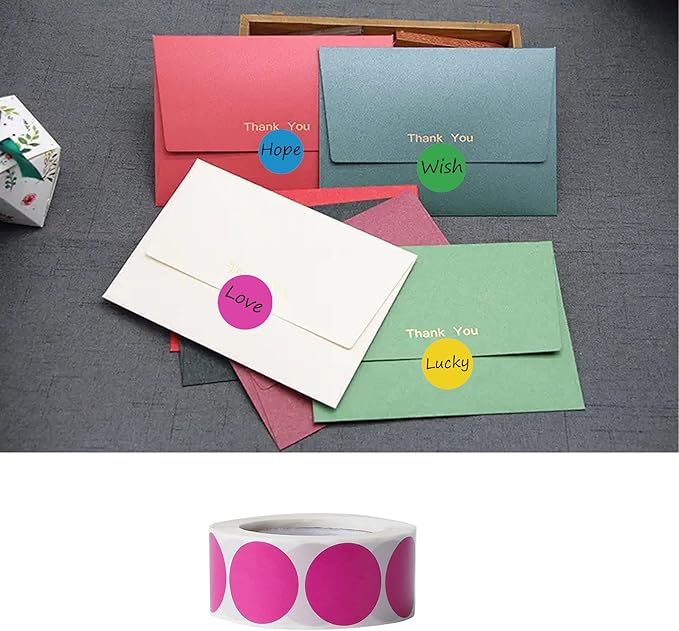 1000 Pieces 1 Inch Round Color Coding Labels Writable Circle Dot Labels Self Adhesive Color Round Stickers for Inventory Home Organize, File Classification(2 Rolls, Purple)
