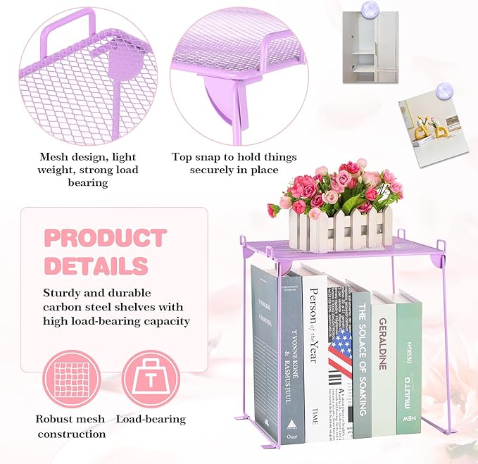 abcGoodefg 25 PCS Purple School Locker Accessories Kit for Girls with Locker Shelf Include Magnetic Mirror and Whiteboard Pen Holder Marker Rug Magnets Fur Pencil Bag and Secret Notebook