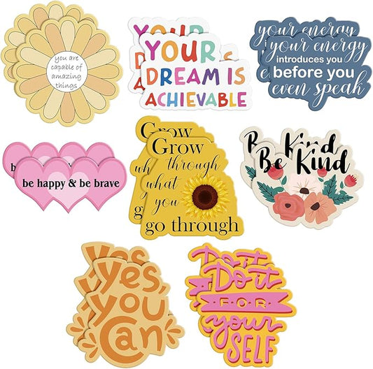 Frienda 16 Pieces Locker Magnets for Girls Cute Inspirational Magnets for Whiteboard Motivational Fridge Positivity Quote Car Sticker Waterproof Locker Classroom Home(Positive Style)