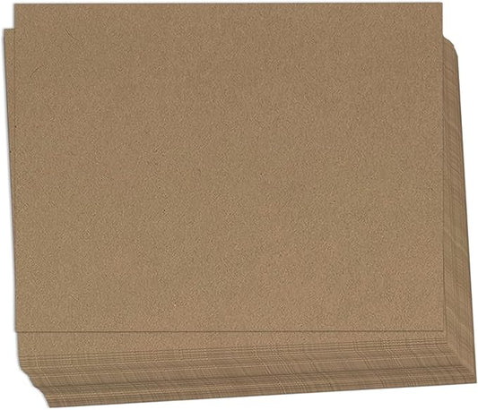 Hamilco Brown Colored Kraft Cardstock Paper - Flat 4 x 6" Heavy Weight 80 lb Cover Card Stock - 100 Pack…