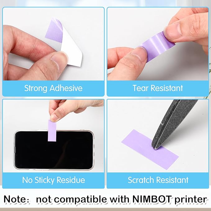 1600 Pcs Label Tapes 15 x 40 mm Laminated Stickers Replacement Compatible with D30 Portable Thermal Label Paper Printer Tapes Refill for Office 160 Pcs/roll (Soft Color)