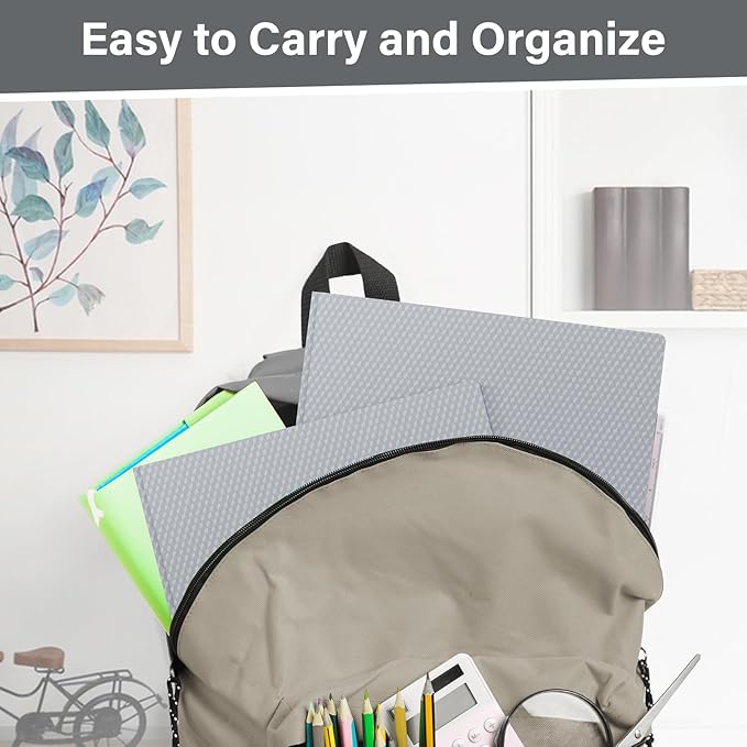 60-Pack Plastic Folders with Pockets and Prongs,2-Pocket Folders with 3 Fasteners, Poly Folders Holds 8-1/2" x 11" Paper for School/Office/Home, Silvery