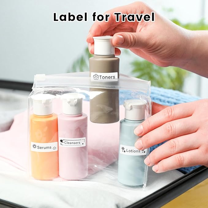 Phomemo D30 Labels, 3/8" X 1 1/2" (12mm X 40mm) 160 Labels/Roll, D30 Label Tape Compatible with D30 Label Printer, Print Master Labels Refill for Home, Kid School Supplies, Black on White, 3 Roll