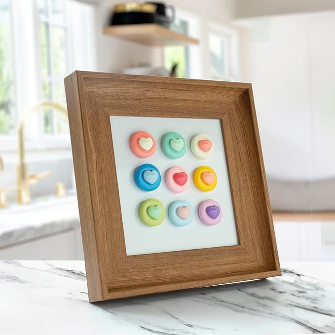 16/9-Piece Glossy Cute Macaron Love Heart Magnet Set - for Whiteboard, Locker, Kitchen & Office, Colorful Strong Decorative Magnetic Decals (Multi-Color, Multi-Pack)