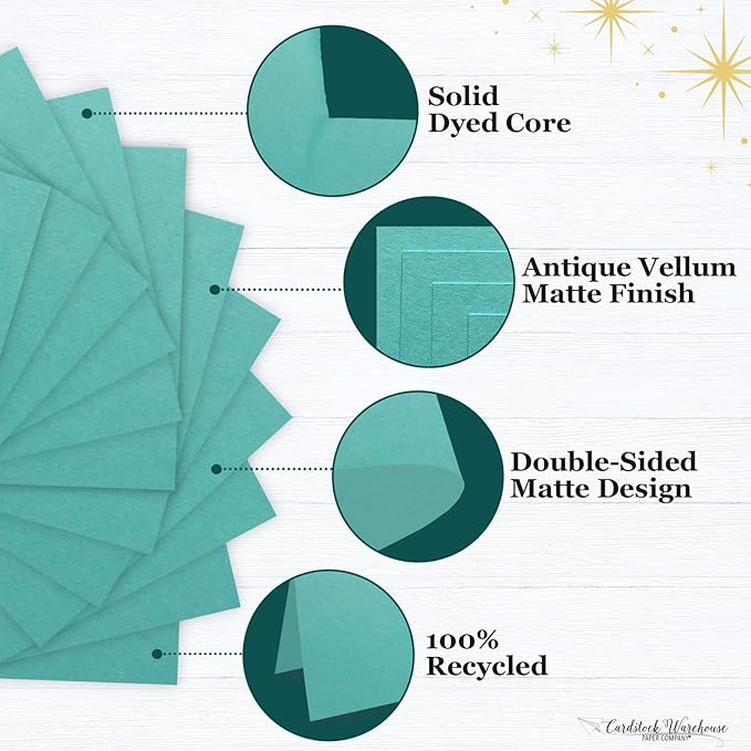 Cardstock Warehouse Pop-Tone Blu Raspberry Teal Cardstock Paper – 50 Sheets, 8.5 x 11" - 65 lb / 175 GSM Premium Teal Card Stock for Die-cutting, Crafts, Printing, Card Making and DIY Projects