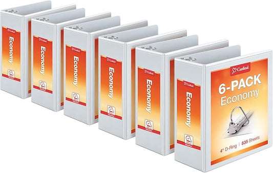 Cardinal Economy 3-Ring Binders and Cardinal Economy 3 Ring Binder Bundle (4 Pack)