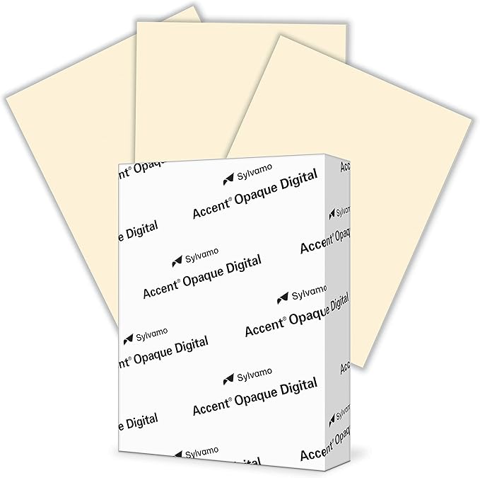 Accent Opaque Cream Printer Paper, 8.5” x 11” 28lb Bond/70lb Text Copy Paper – 500 Sheets (1 Ream) – Premium Computer Paper with Smooth Finish – 97 Bright, 104gsm – Warm White Copy Paper – 188176R
