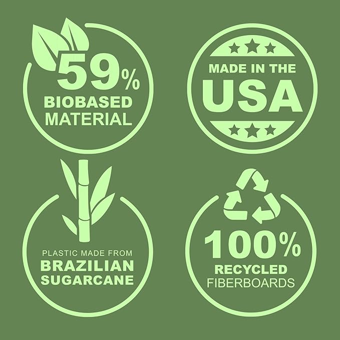 Samsill Plant-Based 2 Inch Durable Round Ring, Made in USA, View Binder, Eco-Friendly, USDA Certified Biobased, Single, Turquoise