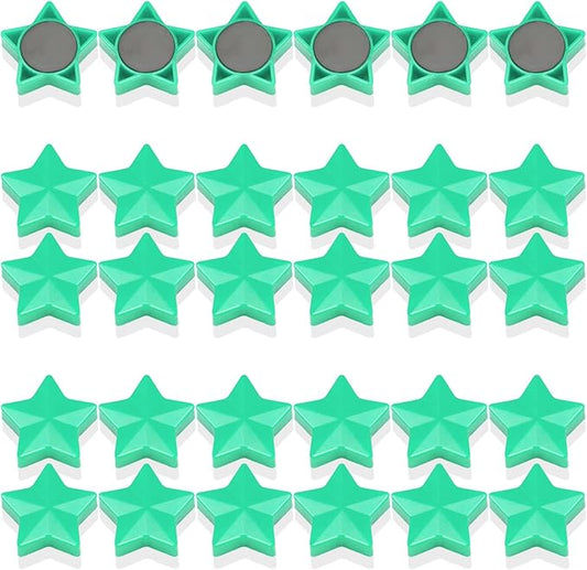 Fridge Magnets - 30 Pcs Refrigerator Magnets Strong Small Whiteboard Magnet, Heavy Duty Mini Magnets for Kitchen, Locker, Office, Classroom & Office Use - Decorative Cute Magnet (Star, Green)