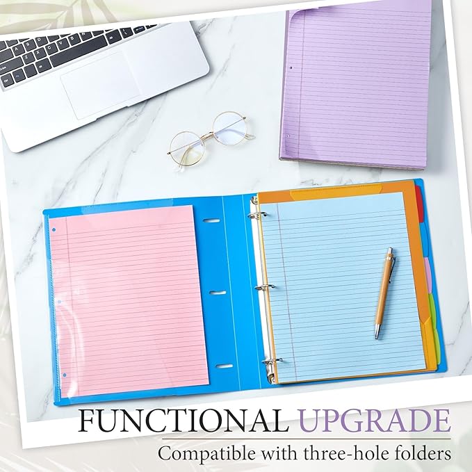 10 Packs 8.5" x 11" Top Spiral Notebook with 3 Hole Punched Legal Pads College Ruled Notepad 50 Sheets Hard Cardboard Paper Wirebound Notepad for Office School Business (Pink,Blue,Purple)