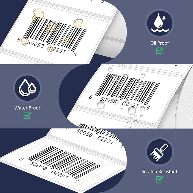 L LIKED 2.25" x 1.25" Direct Thermal Labels, Permanent Adhesive Barcode Address Labels & Compatible with Rollo, Zebra and Other Desktop Printers (1 Roll, 1000 Labels)