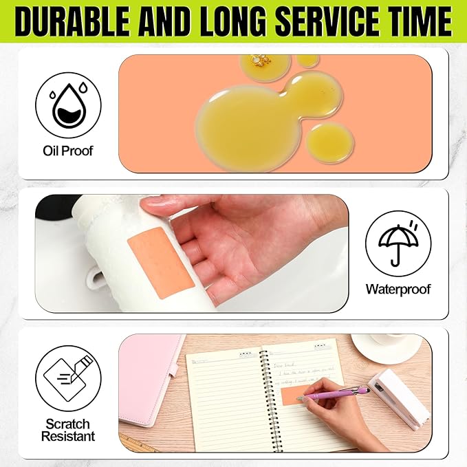 Ctosree 12 Rolls Printer Labels Adhesive Thermal Paper Waterproof Thermal Label Stickers Compatible with Phomemo M110 M221 M220 M120 M200 M110s Printer(Rainbow Colors,1.18 x 1.96 Inch)