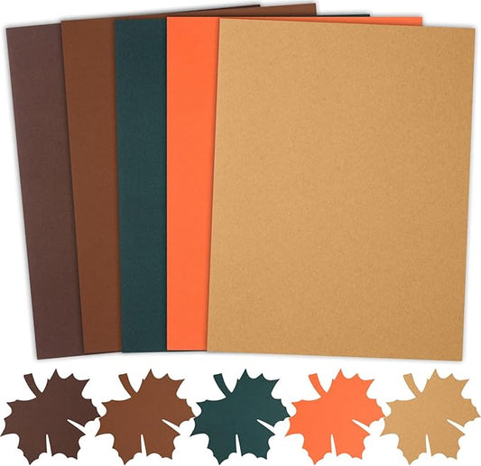 MixTeach 240 Sheets Assorted Sepia Cardstock Paper 8.5 x 11" Medium Thick Card Stock 180gsm/65lb Printable Kraft Paper for Fall Scrapbooking, Card Making, Invitations, DIY Art Craft Supplies