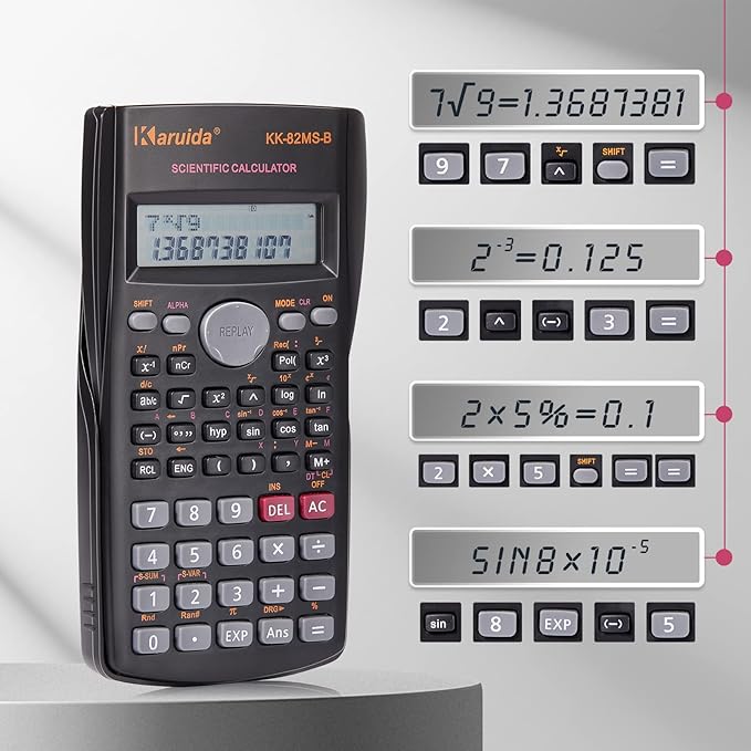 Flutesan 10 Pieces 2 Line Engineering Scientific Calculator Bulk Function Math Calculator Large Display for Student Teacher Classroom High School College School, AAA Batteries Included