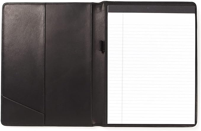 Leatherology Premium Black Oil Standard Padfolio with Pen Loop