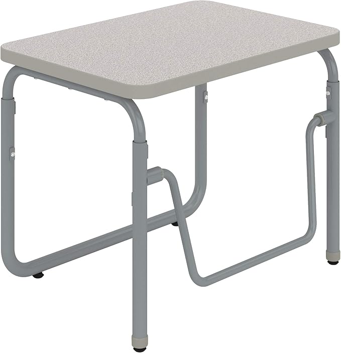 Safco AlphaBetter 2.0 Height â€“ Adjustable Student Desk with Swinging Footrest Bar, Sit to Stand, 22"-30", Pebble Gray Classroom and Home School Desk