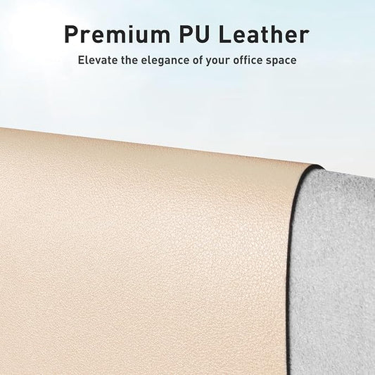 Aothia Large PU Leather Desk Pad Protector – Non-Slip Mouse Pad & Writing Mat for Office/Home, Waterproof, Easy to Clean(23.6" x 13.7", Soft Peach)