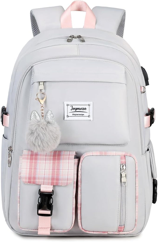 Cute Backpack for Girl Teenager Daily Backpack Women Backpack Purse Grey