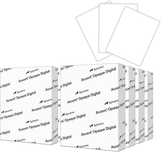 Accent Opaque White 8.5” x 11” Cardstock Paper, 80lb, 216gsm – 2,000 Sheets (8 Reams) – Premium Super Smooth Heavy Cardstock, Printer Paper for Ink Heavy Invitations, Cards, Menus, Images – 121947C
