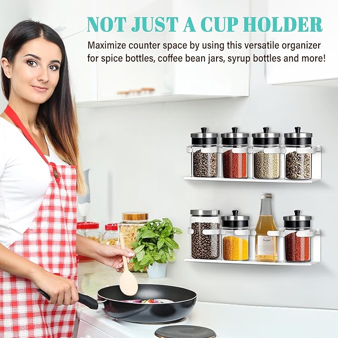 2Pcs Magnetic Water Bottle Organizer for Stanley 30 40 oz Tumbler and Lid Magnetic Cup Holder Heavy Duty Tumbler Storage Organizer Drink Accessories Kitchen Cup Storage Rack for Fridge Cabinets Gifts