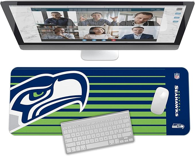 SOAR NFL Unisex Multifunctional Desk Mat for Desktop, (31.5"x12") - Ultra Soft Fabric with Non-Slip Rubber Backer - Water Resistant & Durable Nylon Stitching - Officially Licensed NFL, Desk Pad