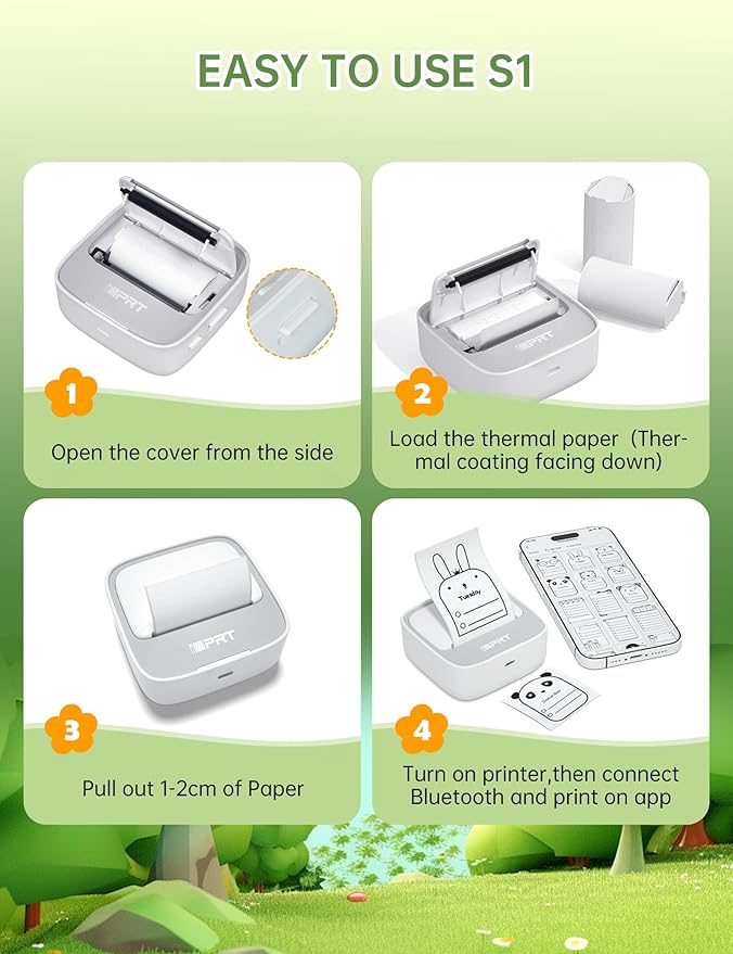 iDPRT Sticker Printer Mini Thermal Portable Printer & Pocket-Sized Sticker Maker, Ideal for Learning Notes, DIY Projects & Kids Gifts, Grey