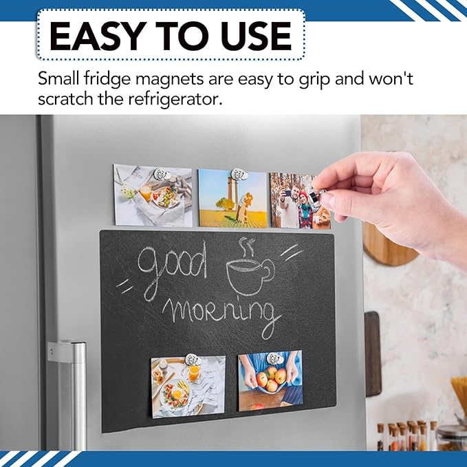 LOVIMAG Refrigerator Magnets, 28Pcs Strong Fridge Magnets for Refrigerator, Small Neodymium Magnet for Whiteboard, Metal Push Pin Magnet for Kitchen, Office, School, Locker, Map Decorative