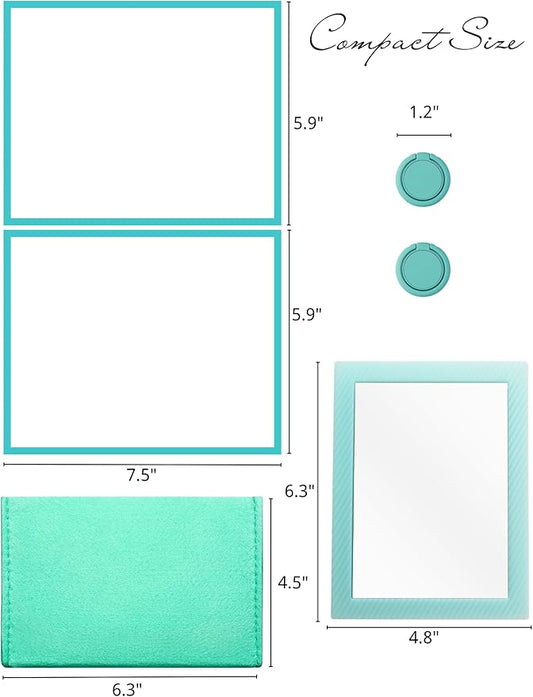 Magnetic Locker Mirror for School Locker, 5pcs Locker Accessories Kit with Magnetic Mirror, Dry Erase Board, Pen Holder, Locker Magnets for Refrigerator, Office Cabinet (Blue)