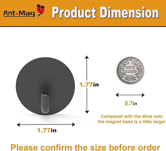 Ant Mag Magnetic Key Hooks 4 Pack Wall Mounted for Hanging Key Towel Bag Hat Scarf Wreath on Metal Surface for Home Kitchen Bathroom Fridge Cabinet Entryway