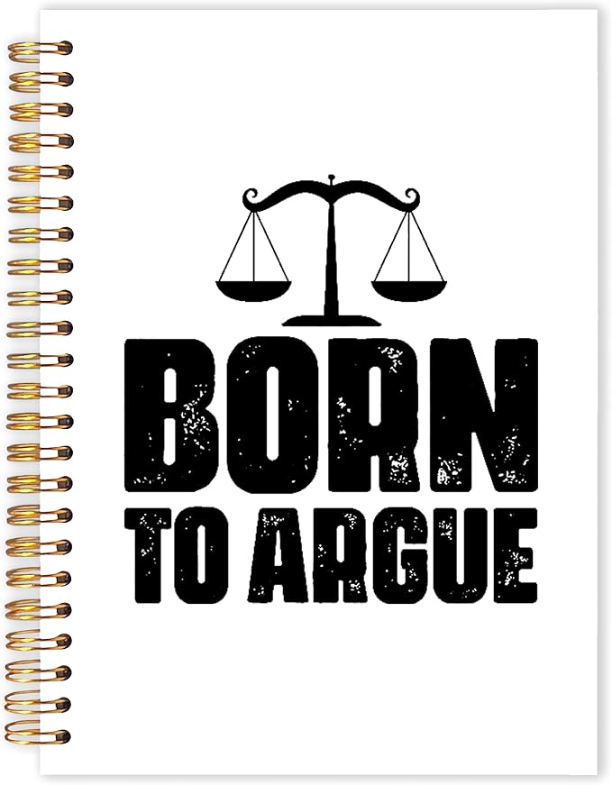 Lawyer Gifts Spiral Notebooks, Attorney Gifts Journals for Writing, Gift for Lawyers Attorneys Journal, Born to Argue Funny Lawyer Notebook for Note Taking, 5.5x8.3 Inch