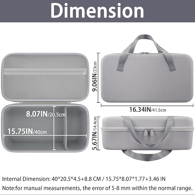 khanka Storage Case for Liene PixCut S1 Printer - Fits Liene PixCut S1 Photo Sticker Printer Die Cutting Machine & Cutting Blade/Ink Cartridge, All - in - One Grey Protector