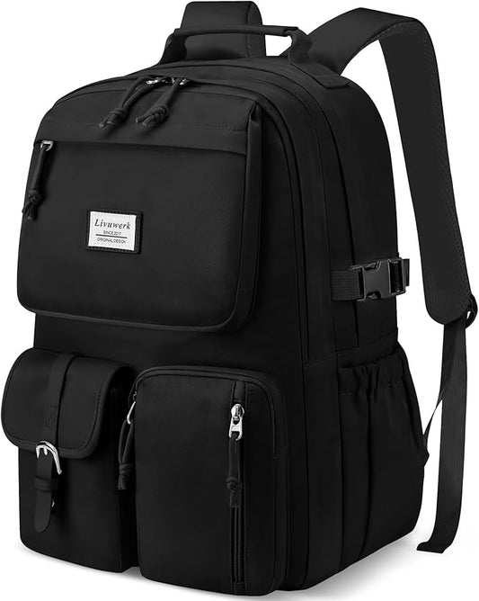 School Laptop Backpack for Girls Bookbag: Large Capacity Elementary Middle High School Book Bag 15.6 Inch Casual College Backpacks Waterproof Travel Back Pack Student Bookbags for Teen Kids Boys Women