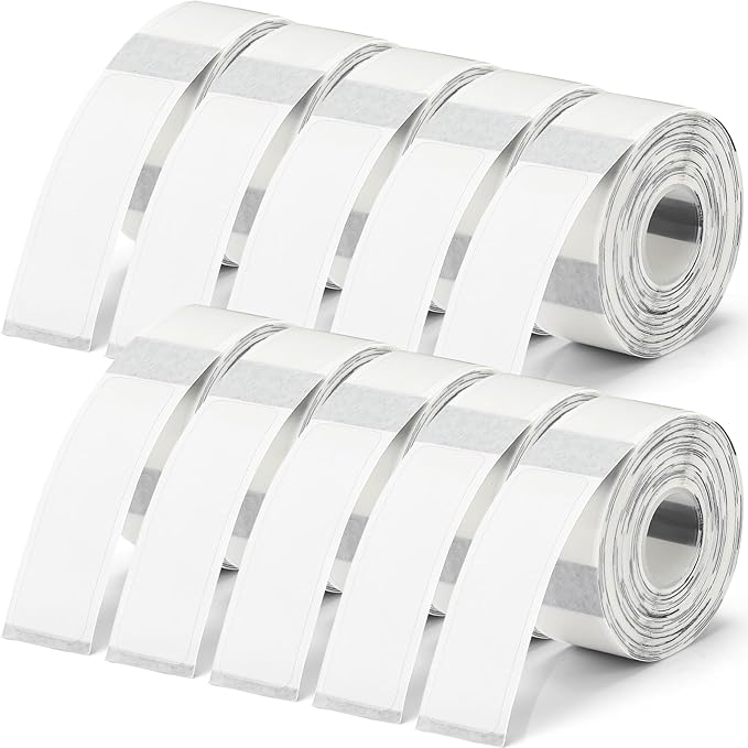 1600 Pcs Label Tapes 12 x 40 mm Laminated Stickers Replacement Compatible with D30 Portable Thermal Label Paper Printer Tapes Refill for Office 160 Pcs/roll (Clear)