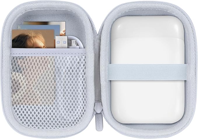 Storage Case Compatible with Liene 2x3” Photo Printer Mini Instant Portable Color Mono Photo Printer (Off White Case)