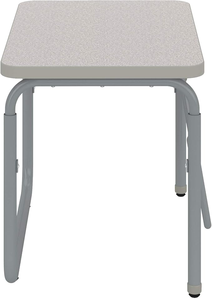 Safco AlphaBetter 2.0 Height â€“ Adjustable Student Desk with Swinging Footrest Bar, Sit to Stand, 22"-30", Pebble Gray Classroom and Home School Desk