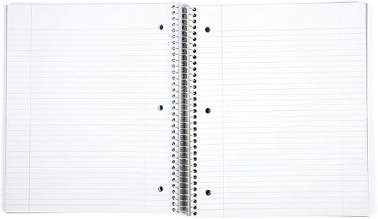 Mintra Office Durable Spiral Notebooks, 5 Subject (Red, College Ruled 1pk)