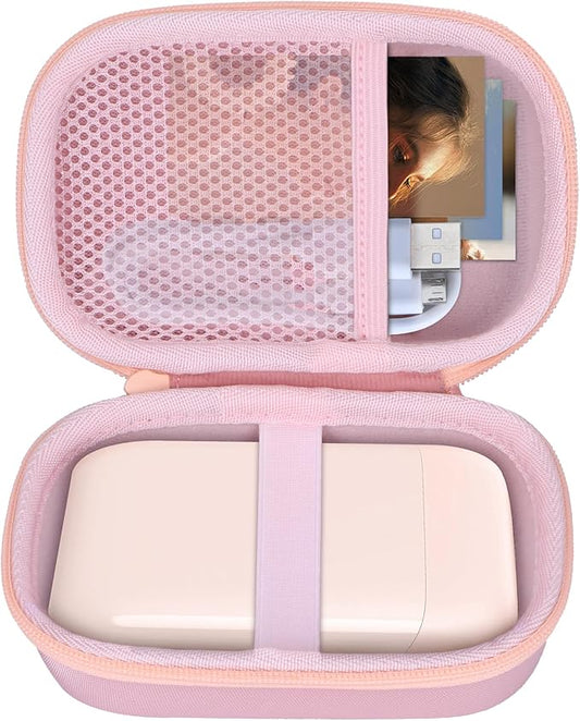 Storage Case Compatible with Liene 2x3” Photo Printer Mini Instant Portable Color Mono Photo Printer (Pink Case)