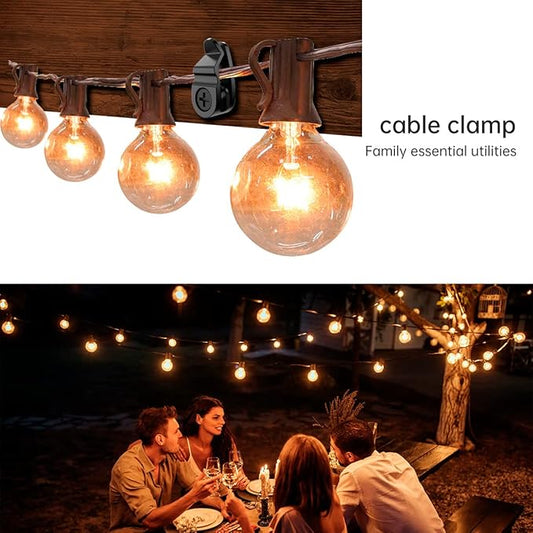 String Light Hanger Hooks,Screw in Hooks for Hanging Christmas Light,Led Fairy Led Light Clips,Black,50 Pack (Small)