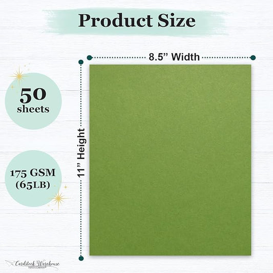 Cardstock Warehouse Pop-Tone Gumdrop Green Cardstock Paper – 50 Sheets, 8.5 x 11" - 65 lb / 175 GSM Premium Green Card Stock for Die-cutting, Crafts, Printing, Card Making and DIY Projects