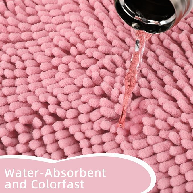 Locker Rug School Girl Rugs Carpet Chenille 100% Microfiber Locker Carpet with Non Skid Backing Locker Decorations (Pink, 12X12)