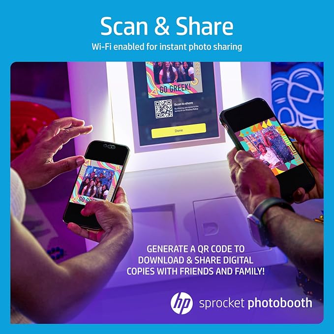 HP Sprocket Photo Booth Machine Instant Color Photo Printer (White) Gift Bundle + Zink Paper (110 Sheets) + Padded Carrying Case + Premium Screen Protector (2) + Decorative Sticker Frames (15)