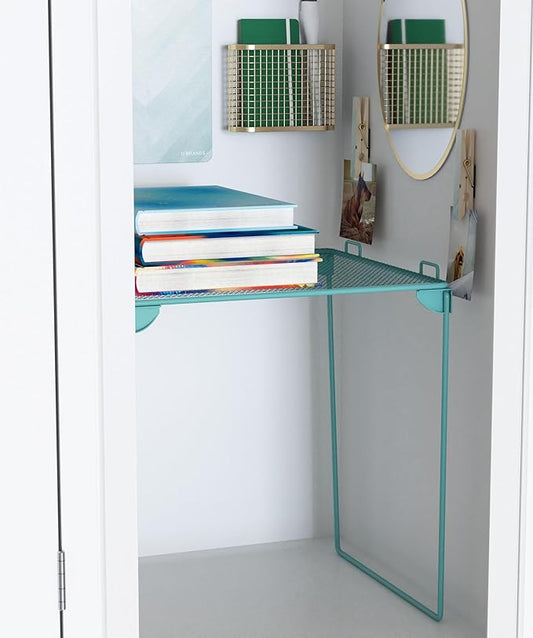 U Brands Blue Chevron Locker Accessory Kit, with Clothespin Magnets, Mirror, Whiteboard, Marker, Organizer, Shelf