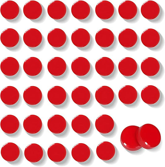 Fridge Magnets - 40Pcs Cute Mini Refrigerator Magnets for Classroom Organization, Kitchen Memo & Office Decor, Round Small Strong Heavy Duty Magnets for Whiteboards Fridge Adults Locker (Red)