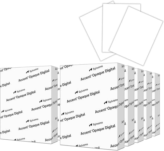 Accent Opaque White 8.5” x 11” Cardstock Paper, 65lb, 176gsm – 2,500 Sheets (10 Reams) – Premium Medium Weight Super Smooth Cardstock, Printer Paper for Ink Heavy Invitations, Menus, Images – 121939C