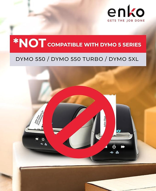 enKo Compatible for Dymo 30252 Labels (1-1/8" x 3-1/2") - Label for Dymo Labelwriter 450 Turbo Printer and 4XL - Direct Thermal Address, Shipping and Barcode Label (96 Rolls | 33,600 Labels)