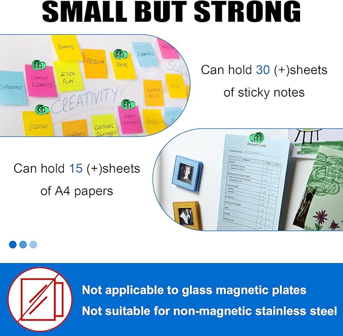 LOVIMAG Refrigerator Magnets, 20 Pack Fridge Magnets Green Strong Magnet for Whiteboard, Small Neodymium Magnet for Fridge, Ideal for Lockers, Kitchen, Office, Map,Home Decorative