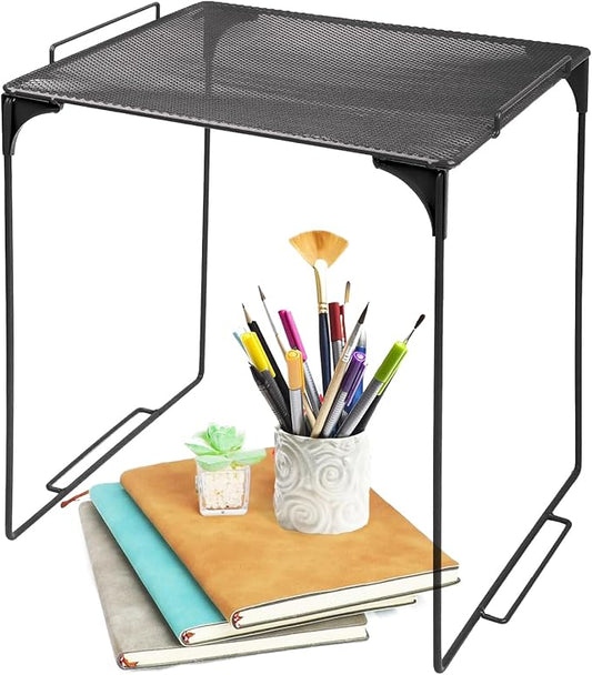 Versatile Metal Mesh Organizer Shelf, Stackable, for Standard Size School Lockers, Also for Gym and Work Lockers, or Even Kitchen Cabinets & Under Sink Organization